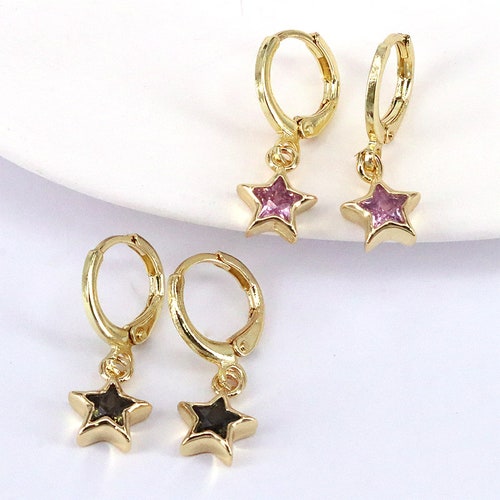 5Pairs, Delicate Multicolor Zircon shops Crystal Star Earrings Gold Luxury Simple Jewelry Elegant Female Jewelry Earrings Gift