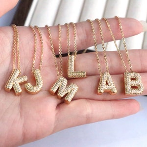 10Pcs 18K Gold 26 Letters Pendant Charm Accessories ,New Copper Zircon A-Z Initials Personalized Necklace Pendant Jewelry 10Pcs Necklace