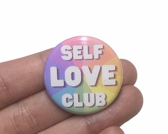Self Care Self Love Club Pin Badge Wellbeing Mental Health
