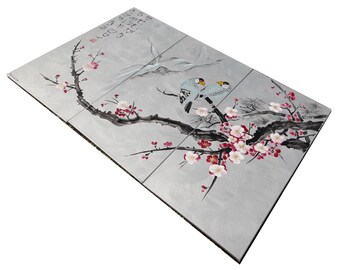 Japan Art Love Birds Japanese Style Painting J186 Large