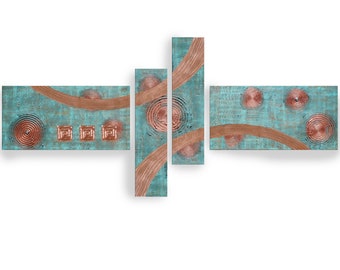 Copper patina Abstract paintings modern art A2911/01 textured Painting Acrylic Contemporary Art for Office or above sofa by artist Ksavera