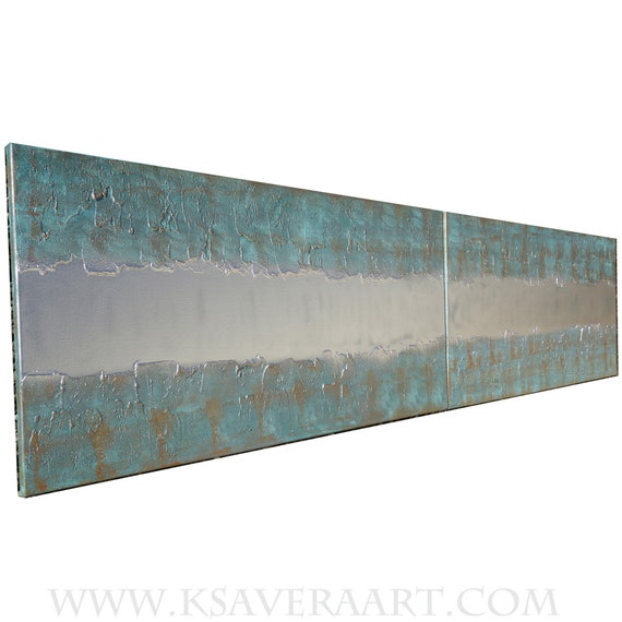 Silver & Patina Abstract textured painting A446 Acrylic Contemporary Art for Lounge, Office or above sofa by artist Ksavera