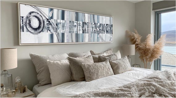 Black and white Abstract wall art A371 Acrylic Original paintings diptych by Ksavera