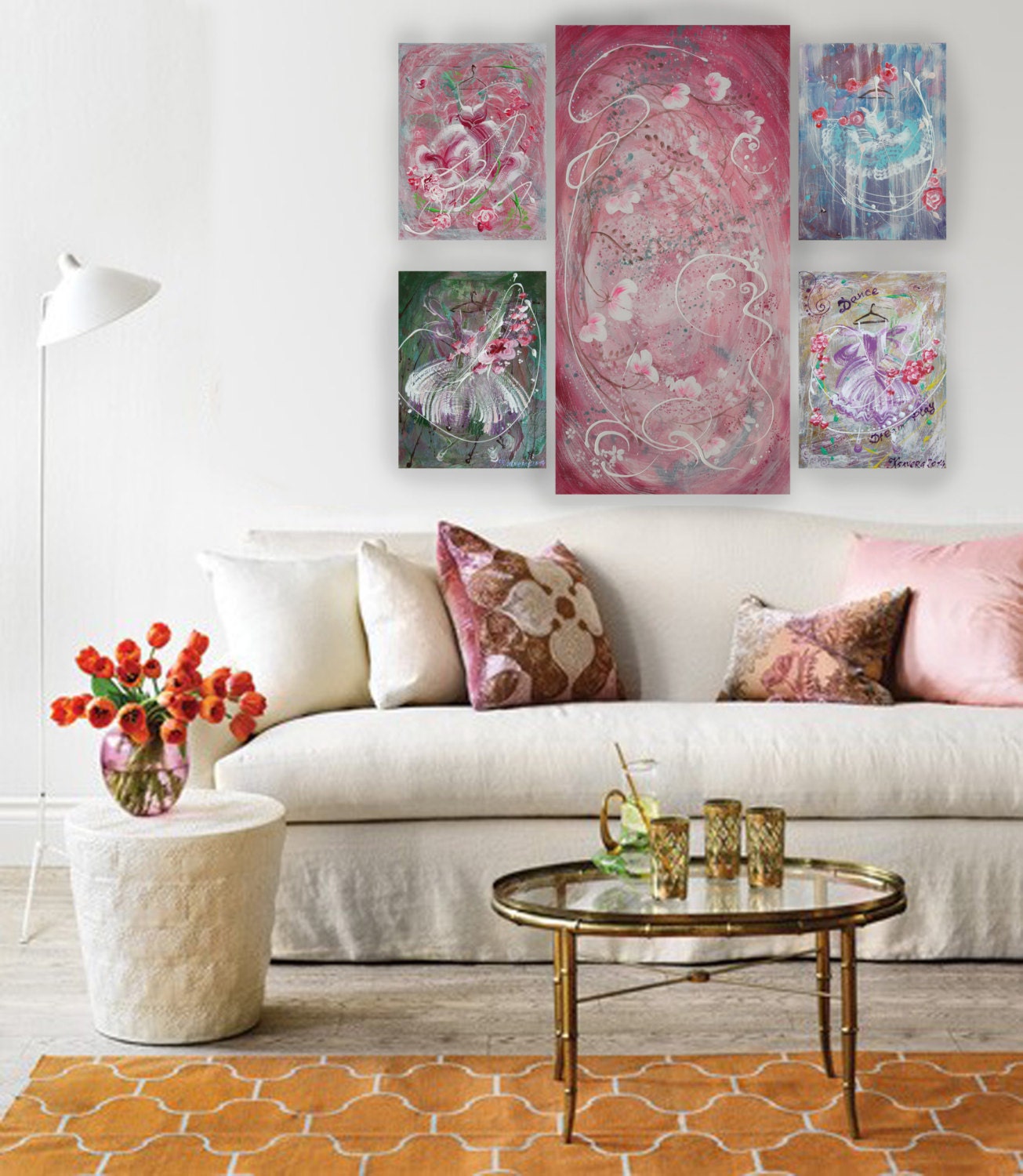 Shabby chic painting rose shabby chic art canvas art love contemporary artwork rose acrylic on