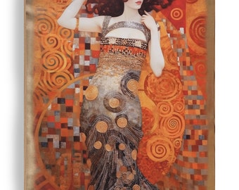 Belle Epoque DS0348 by artist Ksavera - Large Giclée print on canvas, black or gold edges Klimt