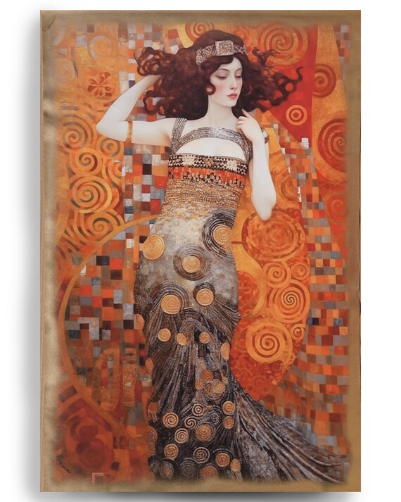 Belle Epoque DS0348 by artist Ksavera - Large Giclée print on canvas, black or gold edges Klimt