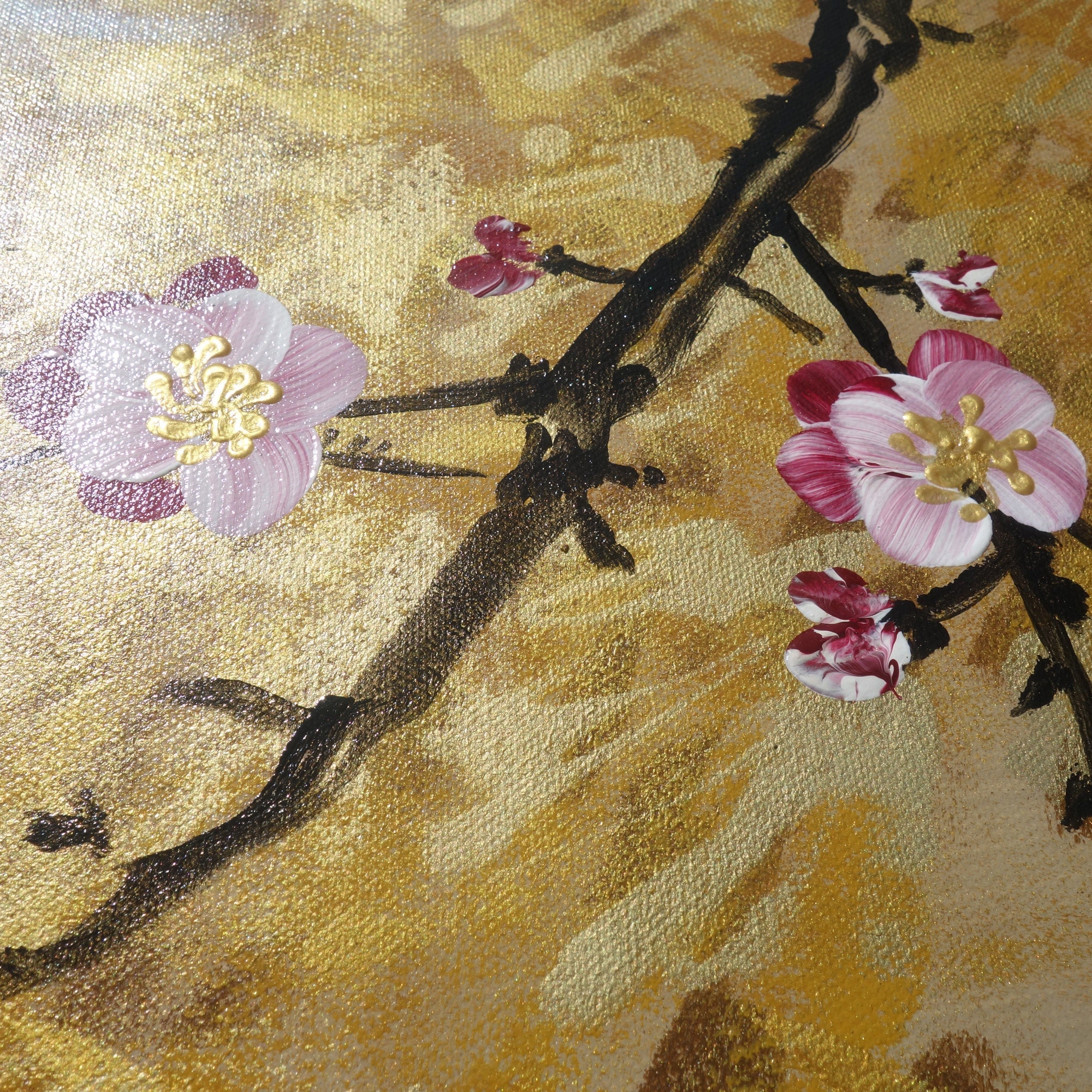 Japan art cherry blossom and love birds Japanese style