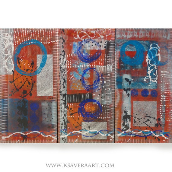 READY to SHIP - abstract Large paintings A221 100x150x2 cm set of 3 original abstract acrylic on stretched canvas by artist Ksavera