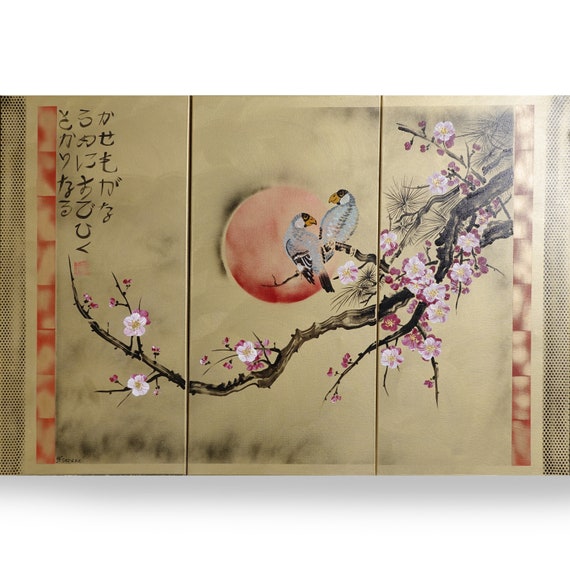 Cherry Blossom and Love Birds - Japanese Style Acrylic