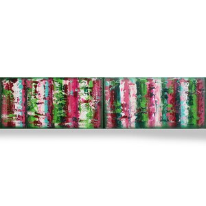 Rainbow diptych long abstract paintings A639 acrylic painting by artist Ksavera image 7