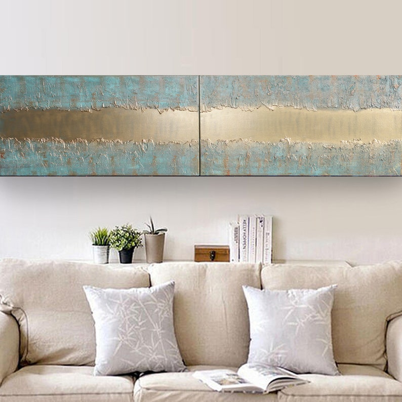 Gold & patina Abstract textured painting A443 Acrylic Contemporary Art for Lounge, Office or above sofa by artist Ksavera image 2