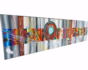 Abstract Painting rainbow wall art A370 Acrylic Original Contemporary Art by KSAVERA mid century modern art