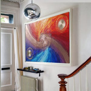 Peinture abstraite colorée A321, peinture acrylique originale, 150 x 100 cm, œuvre moderne de Ksavera