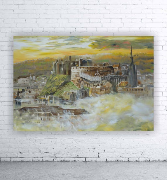 Edinburgh 110x160 cm S052 Large impressionism acrylic painting on unstretched canvas art by artist Ksavera