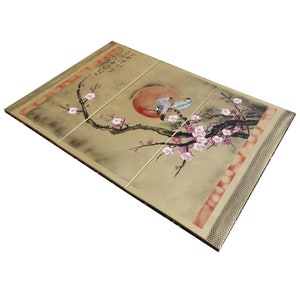 Japan art cherry blossom and love birds Japanese style painting J185 canvas original acrylic paintings gold wall art by artist Ksavera image 4