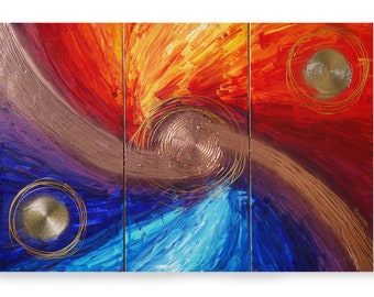 Quadri astratti colorati A321 Dipinti acrilici originali 150 x 100 cm Quadro moderno di Ksavera