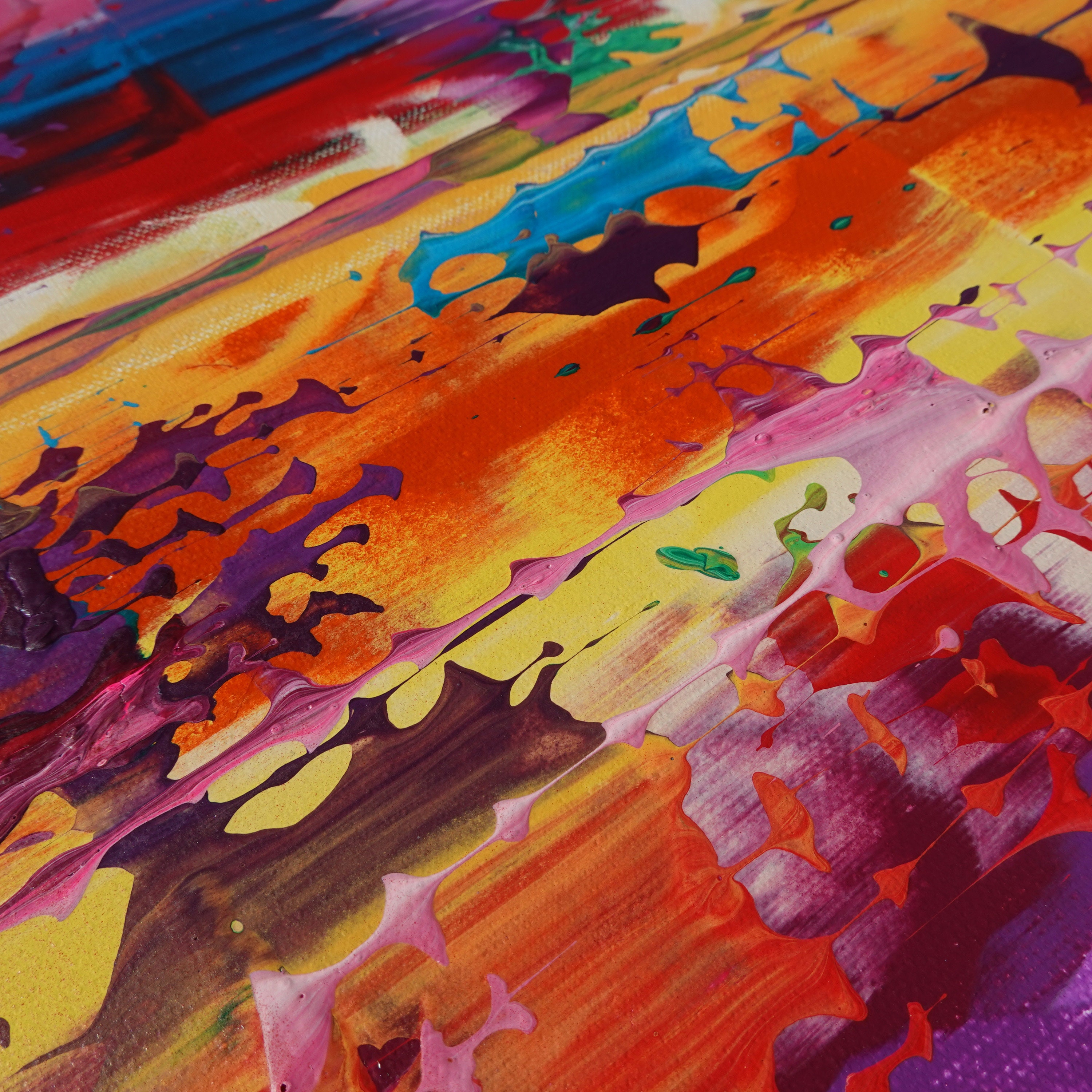 Rainbow Abstract Painting on canvas A741 Acrylic painting Original art