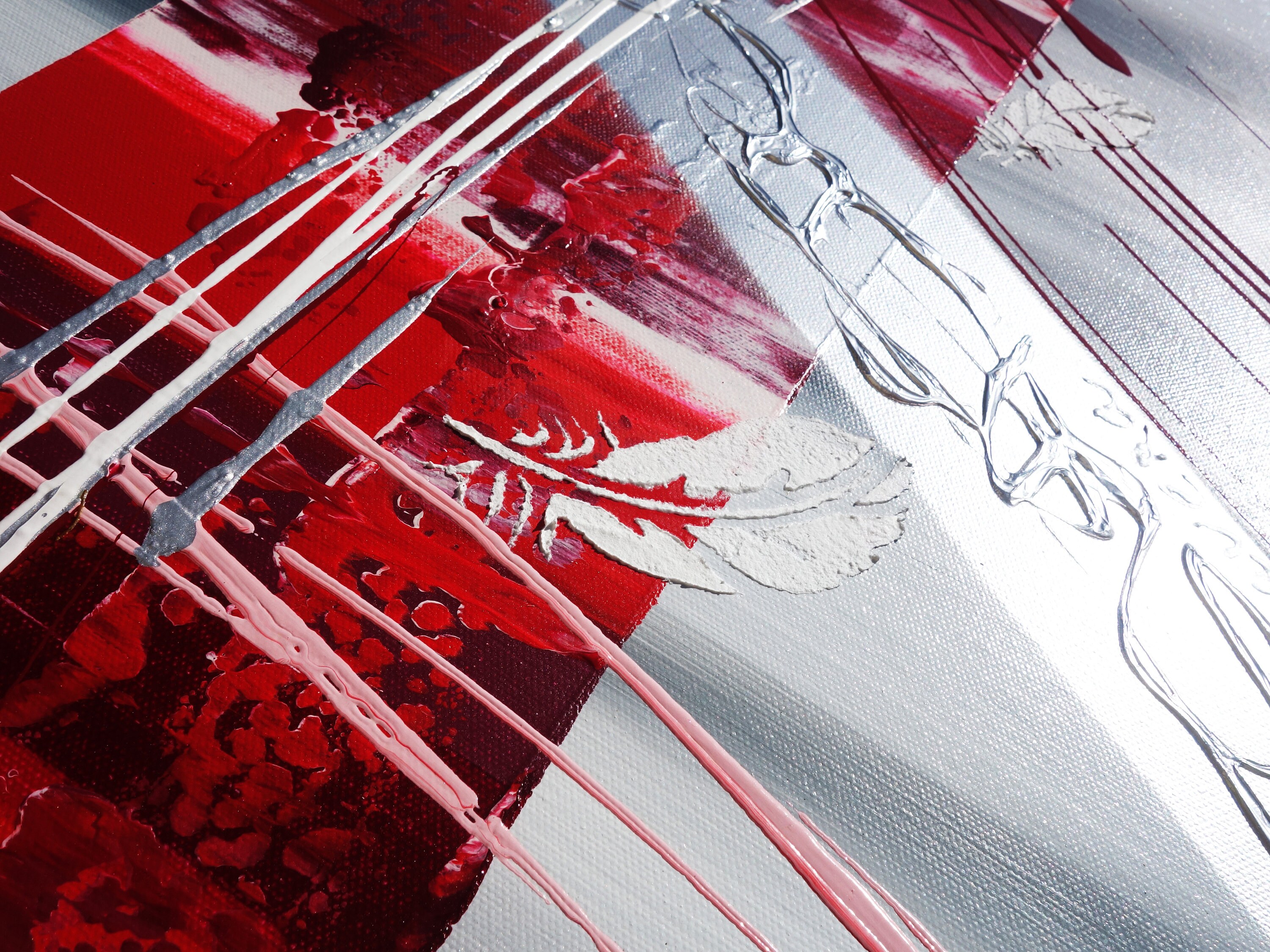 Silver black Abstract paintings A2011/10 textured Painting Acrylic