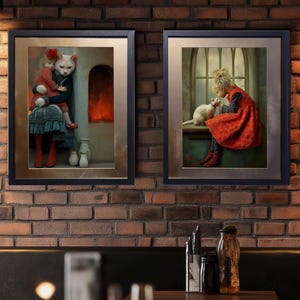Surrealism DS0801B by artist Ksavera - READY to HANG - diptych - top quality photography printed on the glossy photopaper in frame