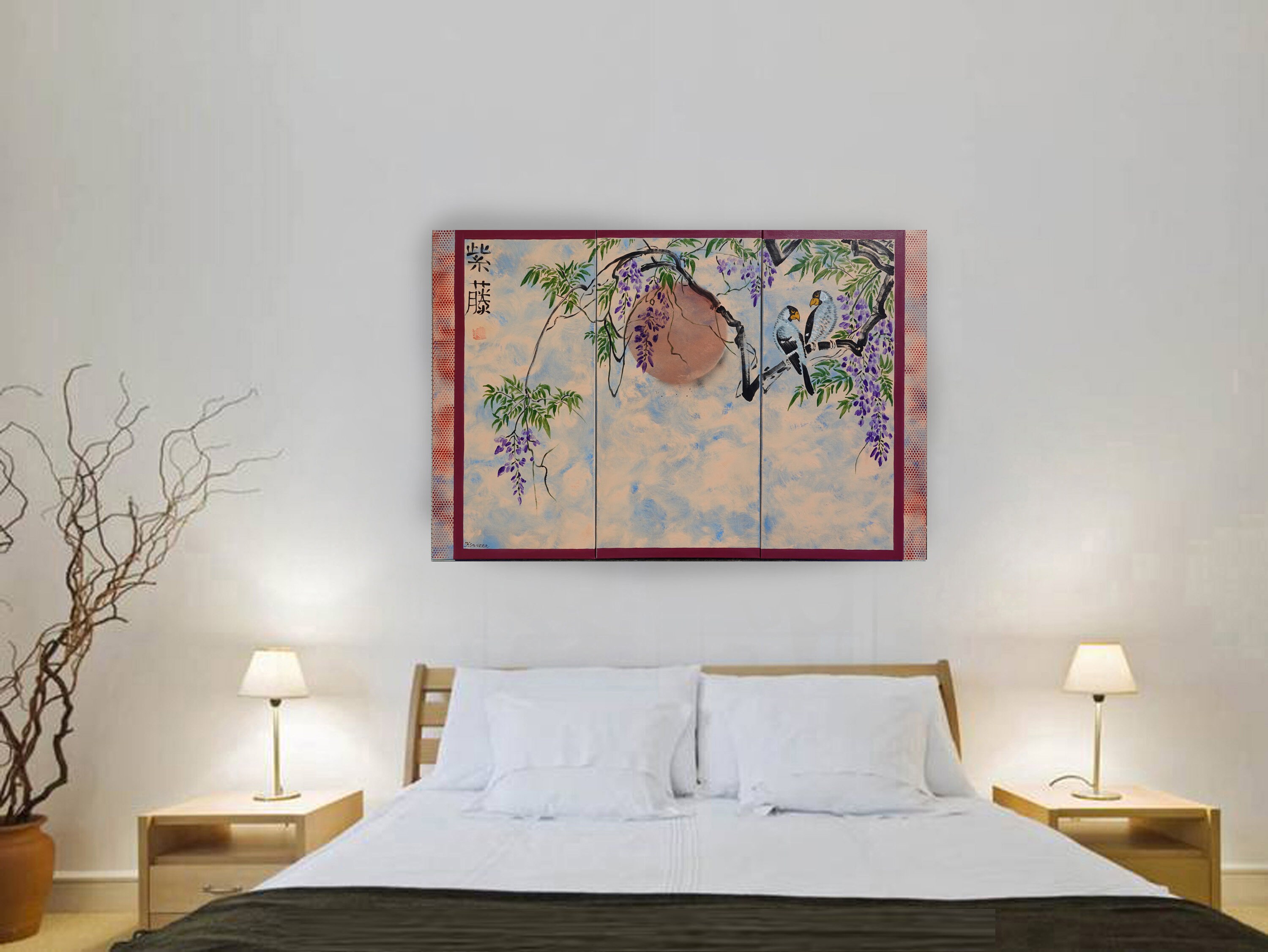Lilac Japanese Wisteria Japan Art Love Birds Japanese Style Lilac Japanese Wisteria Japan Art Love Birds Japanese Style