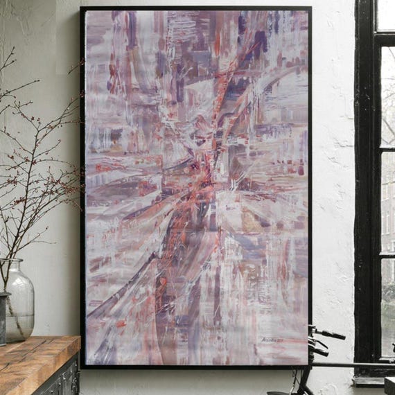 Large Abstract Canvas Painting i004 Neutral Beige Color Palette wall art by Airinlea