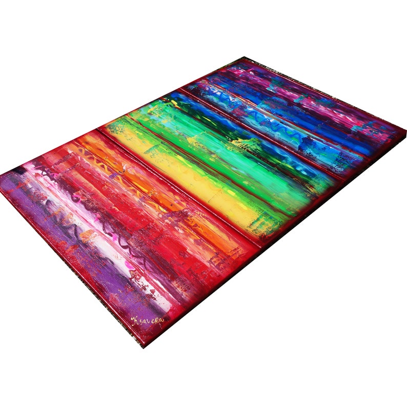 Rainbow Abstract Paintings A316 colorful art for Lounge, Office, Sleeping room or above sofa by Ksavera image 9