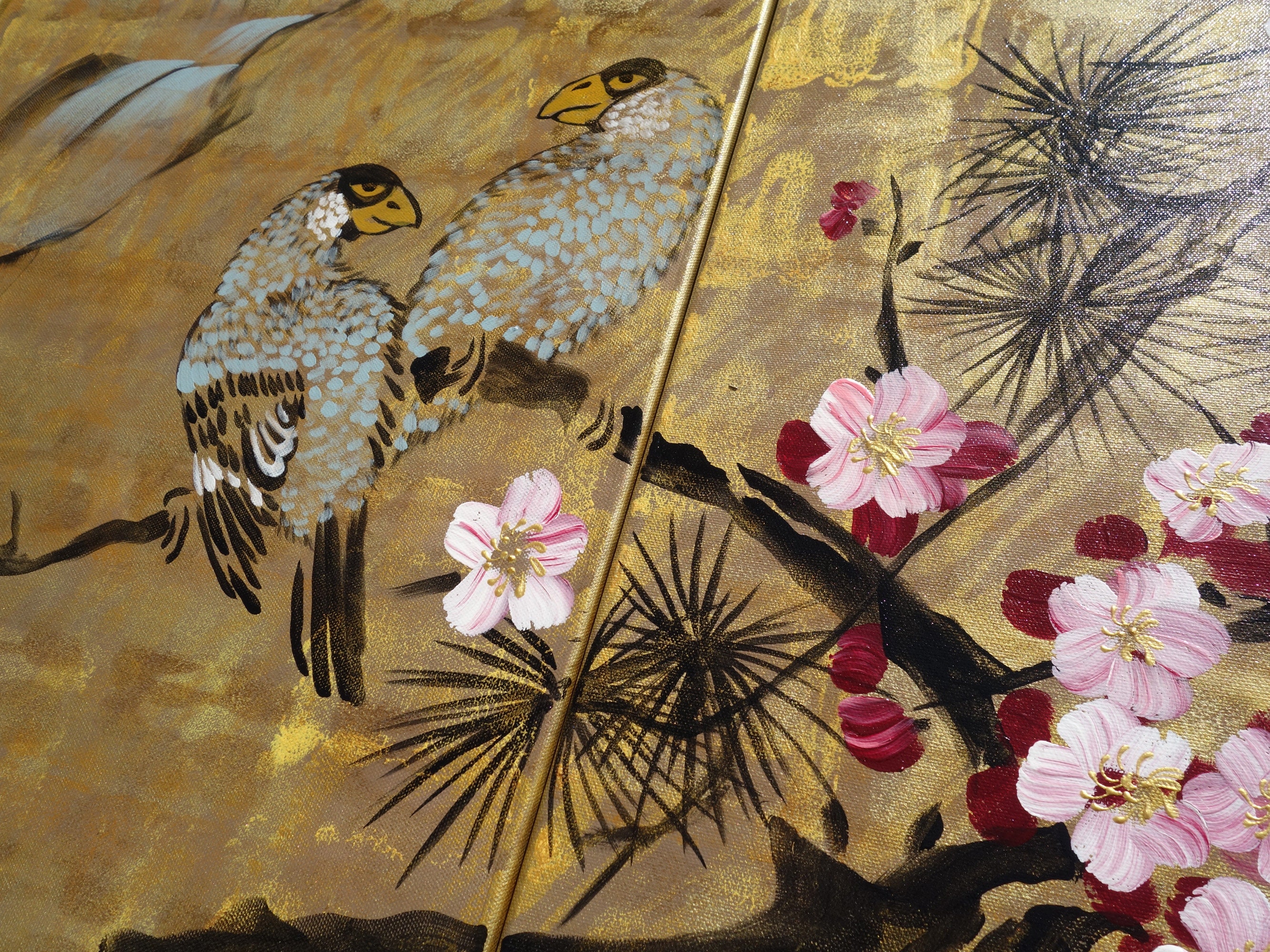  Japan art  cherry blossom and love birds Japanese  style 