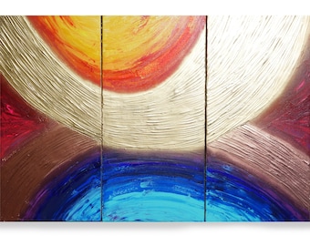 Rainbow Abstract painting A318 textured gold geometric Acrylic Original Contemporary Art for Lounge, Office or above sofa by artist Ksavera