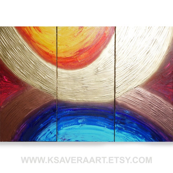 Rainbow Abstract painting A318 textured gold geometric Acrylic Original Contemporary Art for Lounge, Office or above sofa by artist Ksavera
