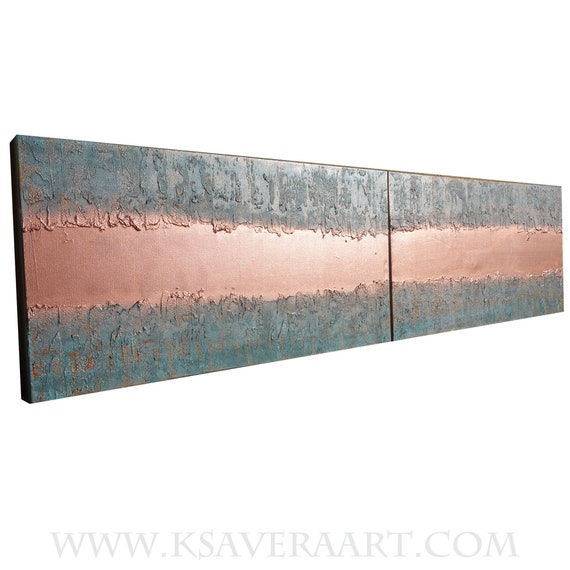 Copper & Patina Abstract textured painting A444 Acrylic Contemporary Art for Lounge, Office or above sofa by artist Ksavera