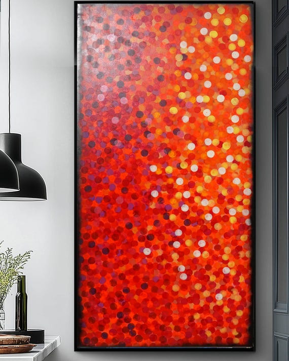 Abstract red Painting A1366 | Modern original Wall Art | Red large Original Canvas | Contemporary Home Decor | Ksavera