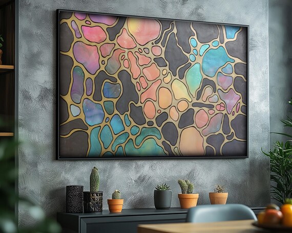 Pearlescent Abstract Painting A1421 Large Unstretched Canvas by Ksavera