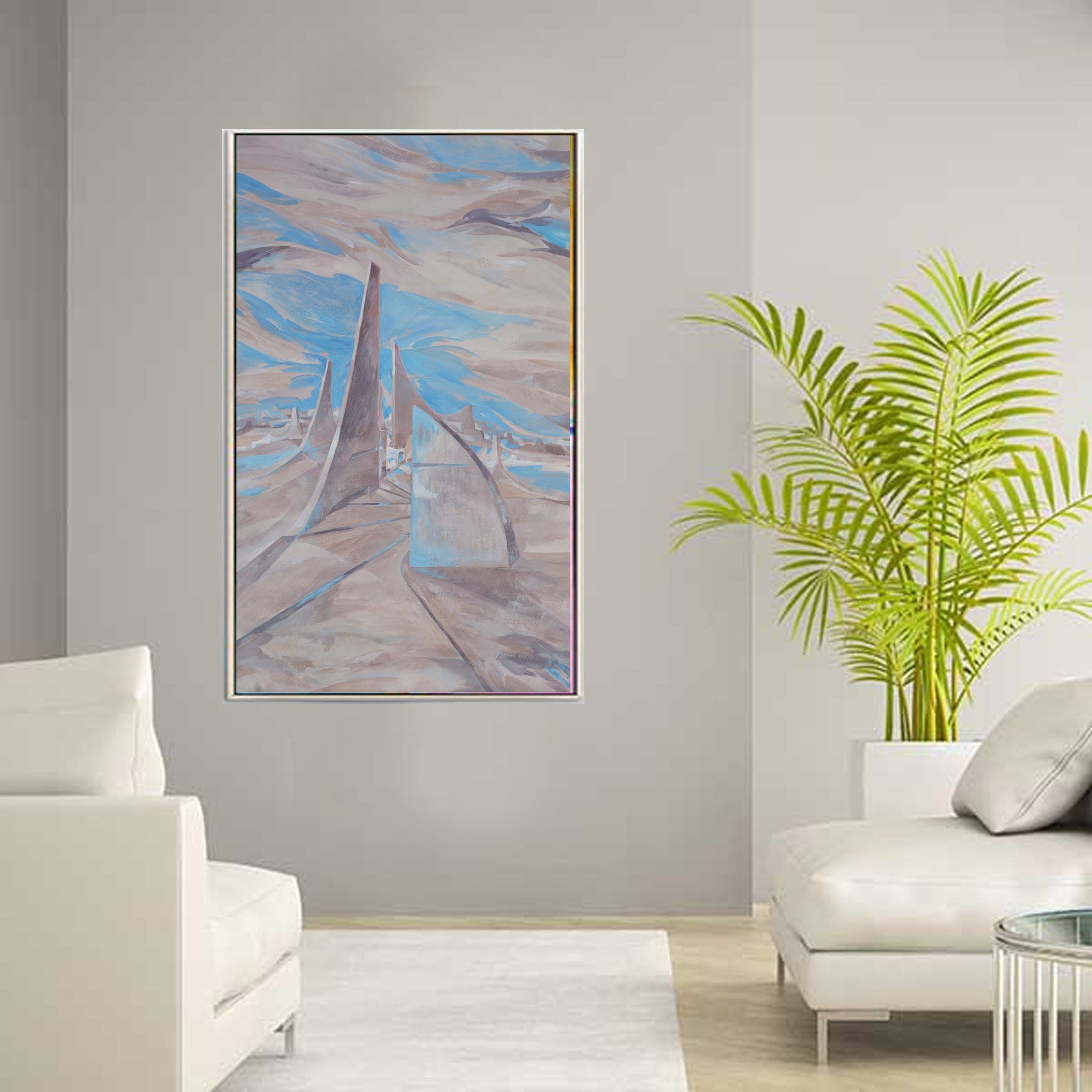 Large abstract painting 100x160 cm unstretched canvas i006 art original