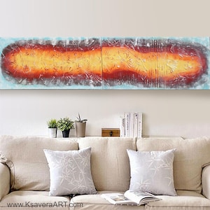 Eis und Feuer Abstrakte Strukturgemälde Gemälde A059 von KSAVERA Moderne Malerei Acrylbilder