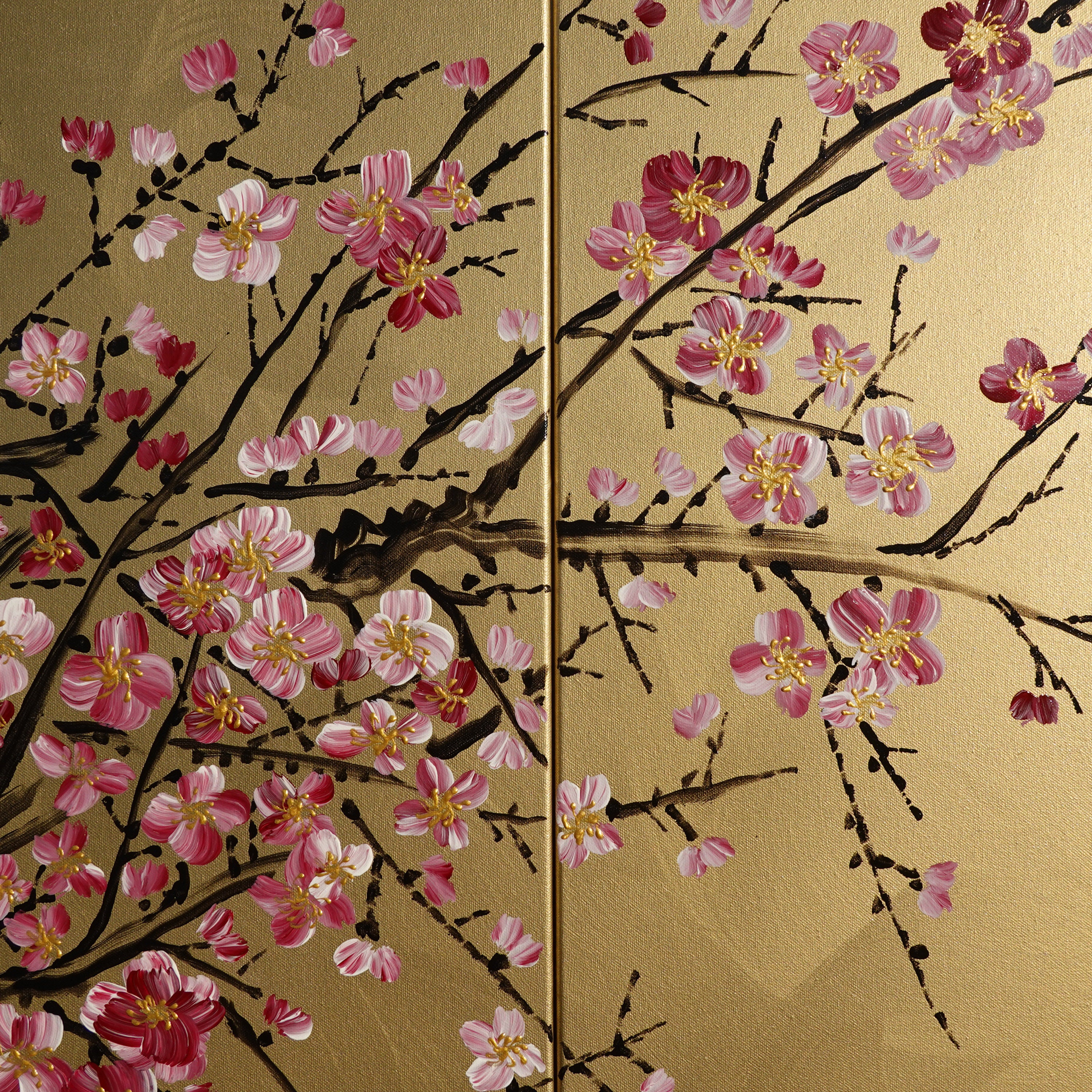 Japan art cherry blossom and sun Japanese style painting Japan art cherry blossom and sun Japanese style painting