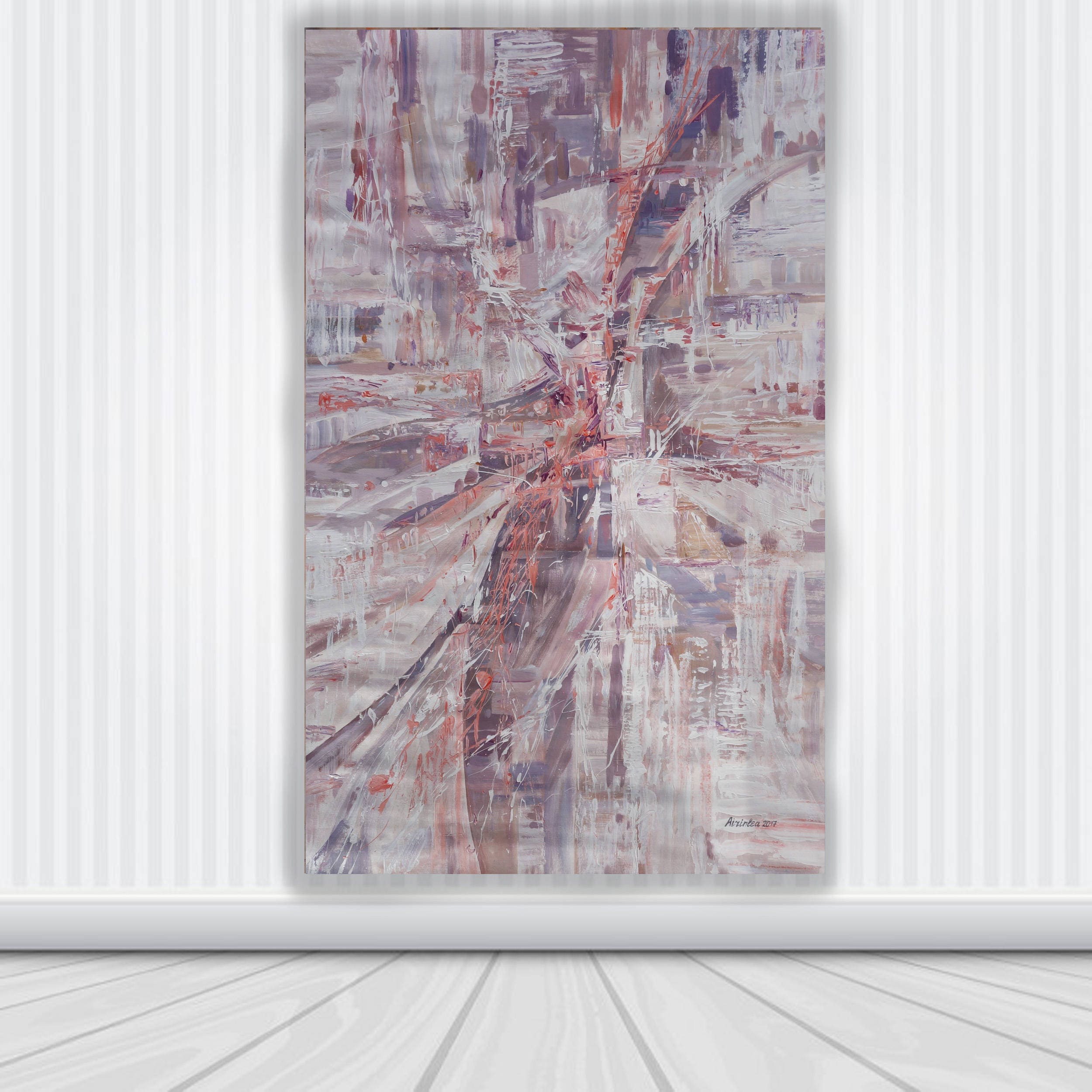 Large abstract painting 100x160 cm unstretched canvas i004 art original
