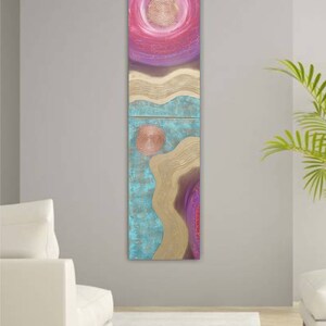 copper patina gold purple Abstract Painting diptych textured wall art A150 Contemporary Art by Ksavera canvas mid century modern image 8