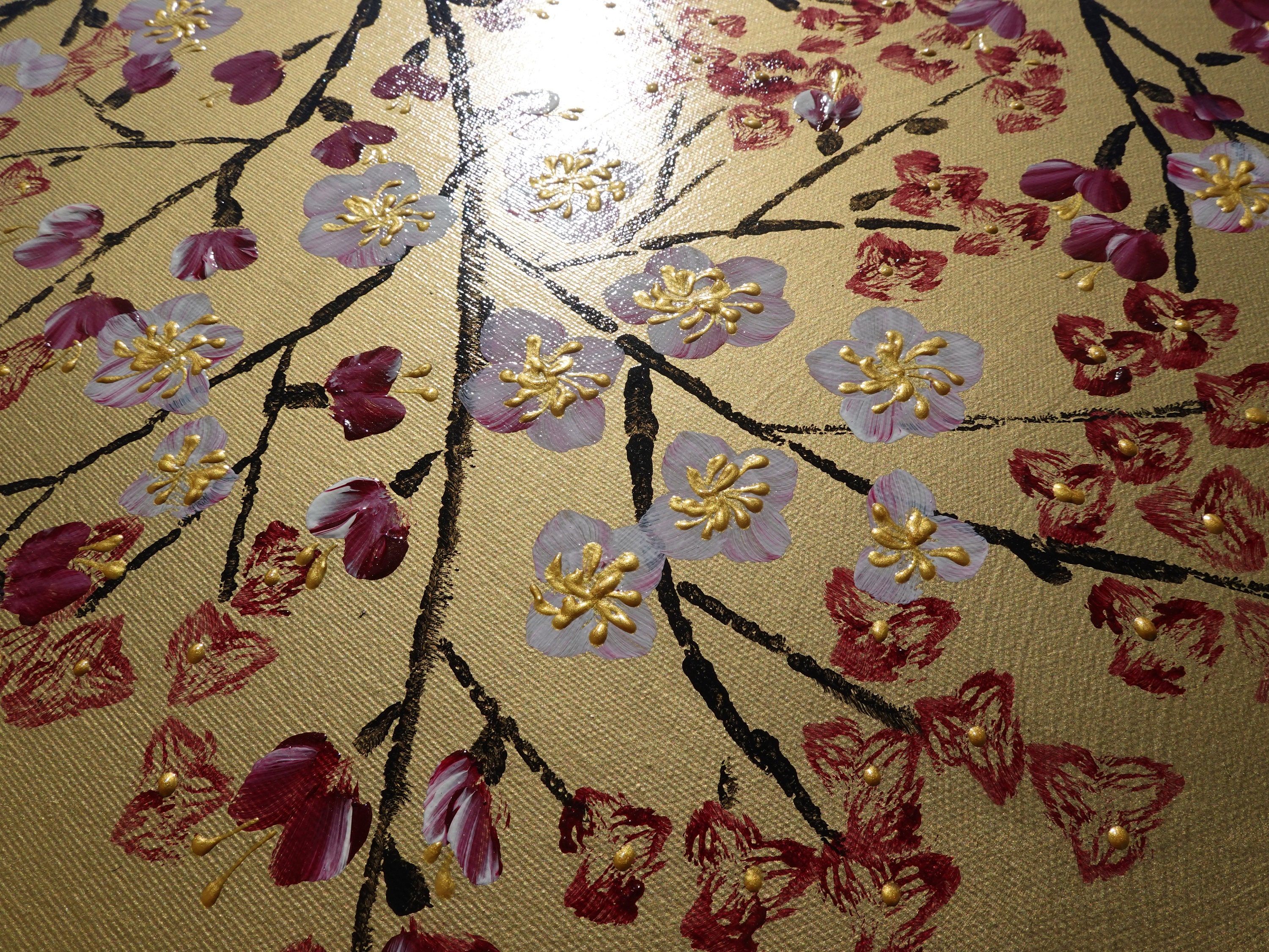 Long japanese paintings - Japan art - cherry blossom and sun Long japanese paintings - Japan art - cherry blossom and sun