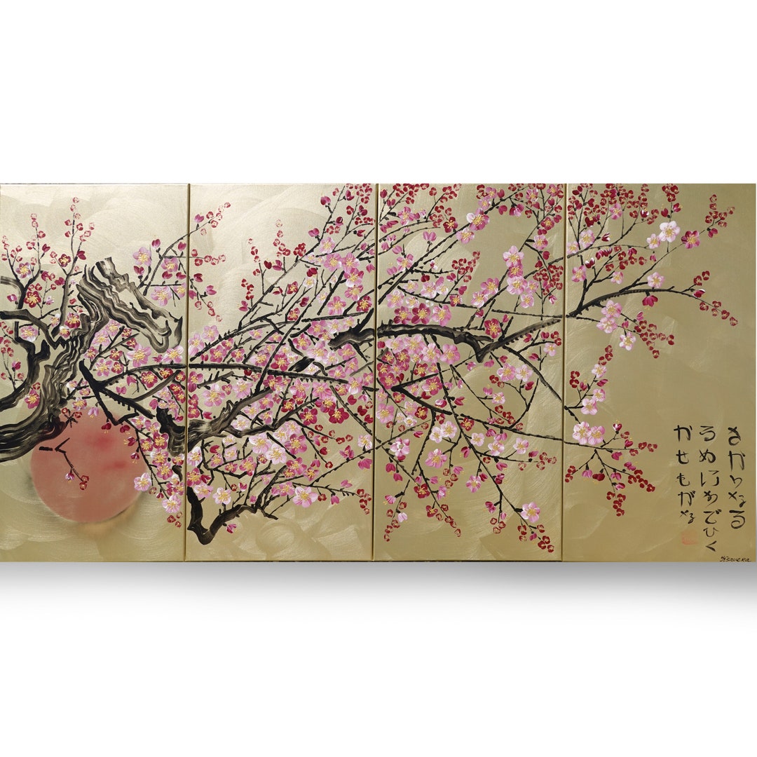 Large Japanese Paintings - Cherry Blossom - Japanese Style