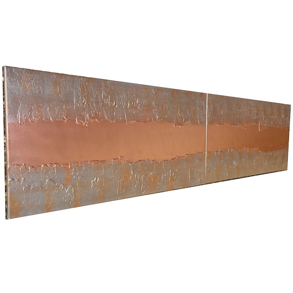 Copper & rusty iron Abstract textured painting A445 Acrylic Original Art for Lounge, Office or above sofa by artist Ksavera