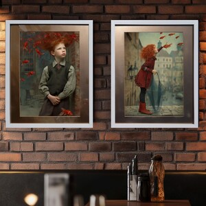 Surrealism DS0801C by artist Ksavera - READY to HANG - diptych - top quality photography printed on the glossy photopaper in frame