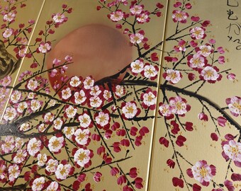 Cherry Blossom - Japanese Style Painting J385 Gold Paintings