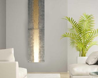 Gold & Steel Abstract textured painting A435 Acrylic Contemporary Art for Lounge, Office or above sofa by artist Ksavera