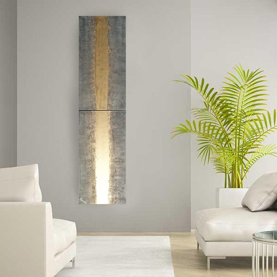 Gold & Steel Abstract textured painting A435 Acrylic Contemporary Art for Lounge, Office or above sofa by artist Ksavera