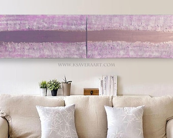 Copper diptych textured Abstract Paintings A671 art for Lounge, Office, Sleeping room or above sofa by Ksavera