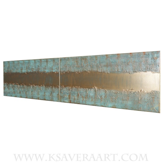 Gold & patina Abstract textured painting A443 Acrylic Contemporary Art for Lounge, Office or above sofa by artist Ksavera