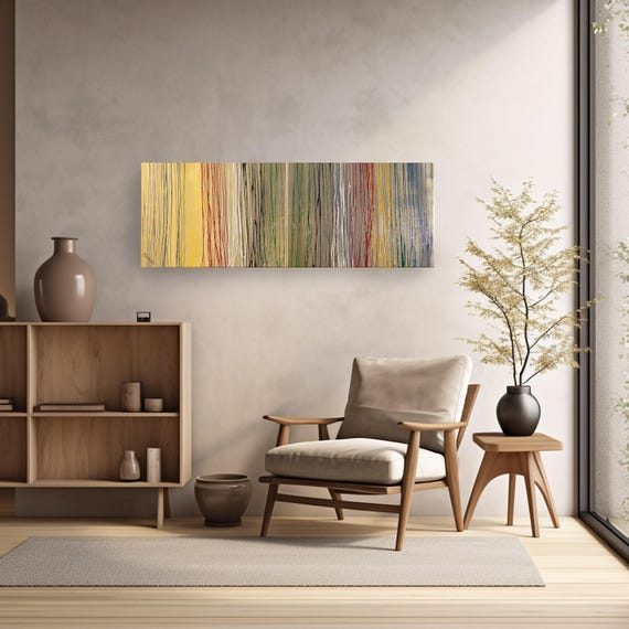 Paint stream Abstract paintings "Abstract A1180" - large diptych, original acrylic painting on gold canvas by artist Ksavera