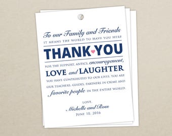 Set of 10 - Gift Tags for Wedding Hotel Welcome Bag - Destination Wedding - Welcome Bag Thank You Tags