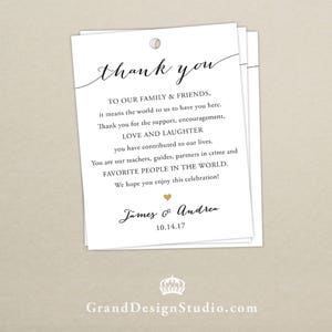 Wedding Welcome Bag Tag (SET OF 10) - Script Thank You Gift Tags for Wedding Hotel Welcome Bag - Destination Wedding Tags