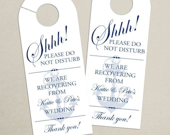 Wedding Door Hanger (SET OF 10) - Nautical Anchor Door Hanger for Wedding Hotel Welcome Bag - Welcome Bag Tag for Wedding Guest